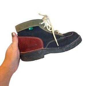 Kickers Vintage Suede Ankle Boots Colorblock